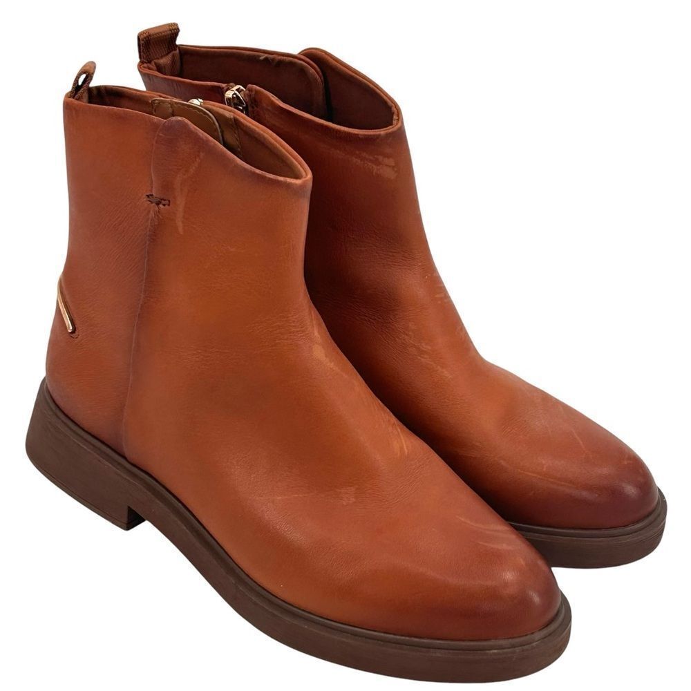 Franco Sarto Bealy Ankle Boot cognac brown size 9.5